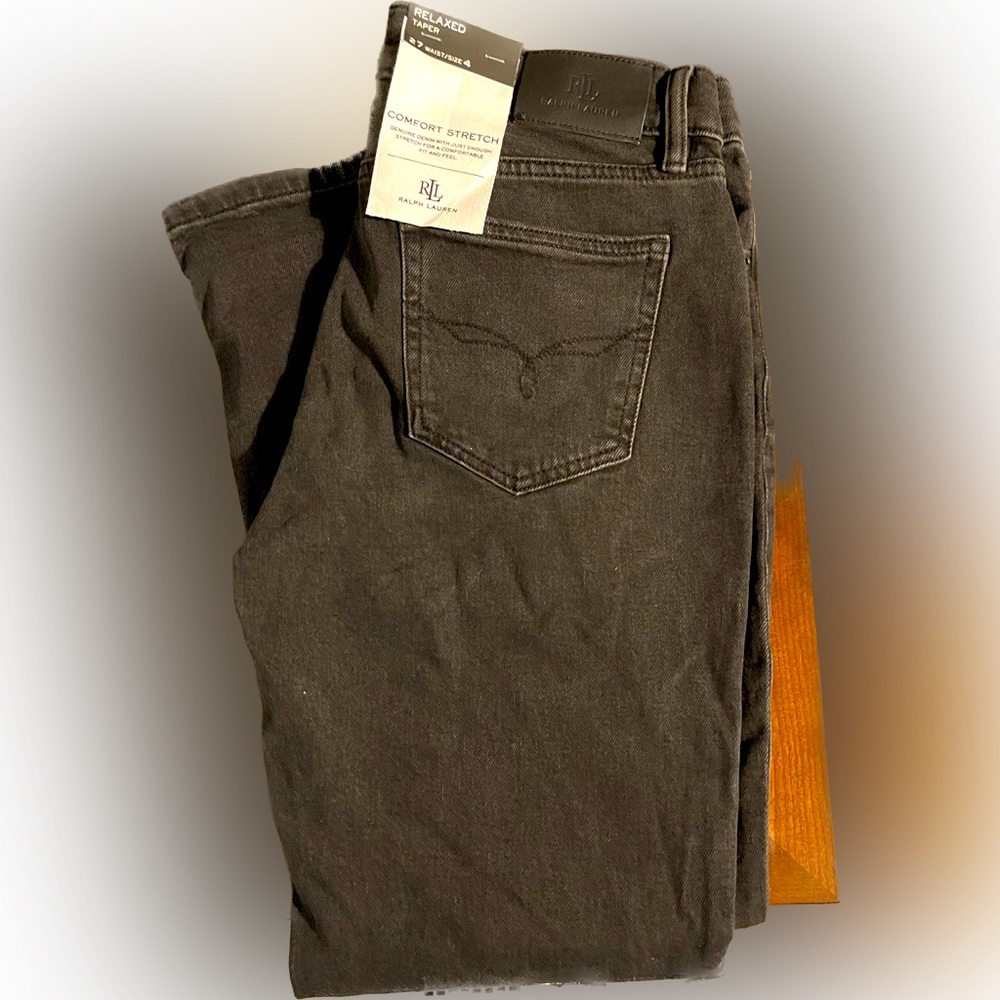 Ralph Lauren Relaxed Taper Empire Black Wash Jeans Waist 27/Size 4